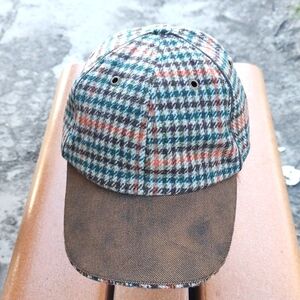 Stetson Baseball Cap Buckle Back Wool Blend Hat Plaid One Size